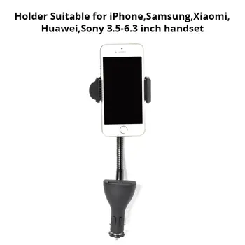 Długa ręka uchwyt samochodowy podstawka do telefonu iPhone X 7 8 Xiaomi Podwójny port USB ładowarka samochodowa do Samsung S8 S9 3.5 do 6.3 cala telefon komórkowy
