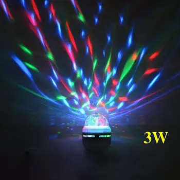 E27 3W kolorowy automatyczny obrotowy RGB LED lampa Stage Light Party Lamp Disco do dekoracji wnętrz, oświetlenie, lampy