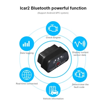 ELM327 Vgate icar2 Bluetooth/Wifi OBD2 narzędzie diagnostyczne ELM327 Bluetooth OBD 2 skaner Mini ELM327 WiFi Android/IOS/PC