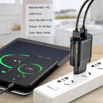 EU US charger 40 W 3A ładowarka USB fast charging source adapter wielofunkcyjny uniwersalny ładowania głowica Eurometer standard