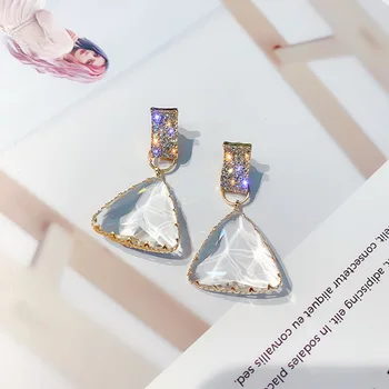 Europejska i amerykańska moda, super lampa błyskowa geometria trójkąt Kryształ kolczyki kobiece kolczyki Kolczyk kobiet