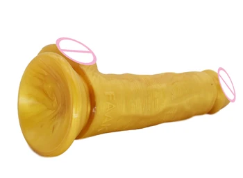 FAAK nowości silikonowe złote realistyczne dildo damska masturbacja przyssawka penisa fałszywe lesbijki dorośli erotyczne produkty