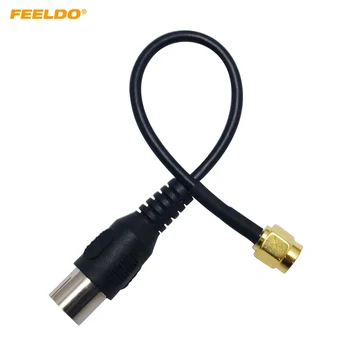 FEELDO 5szt Auto 16.2 cm Auto Connector SMA Male to IEC DVB-T TV PAL Female Plug Adapter kabel RG174 zworka warkocz przewody#3918