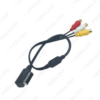 FEELDO Car Music Media 3-RCA Female To MDI/AMI Interface AUX kabel do Audi Volkswagen Skoda Wire Aux Adapter #HQ6220