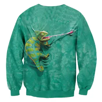 Fajne bluzy Modne męskie 3d Kameleon drukowane bluzy z kapturem Hombre casual sweter z długim rękawem męska firmowa odzież