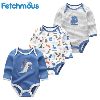 Fetchmous Animal bodysuit for baby Cotton funny O-neck odzież Dziecięca pełna rękaw chłopiec dziewczynka odzież ropa bebe