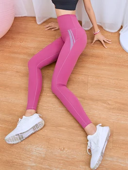 Fitness spodnie Damskie obcisłe elastyczne wysoka talia brzuch uciskowe spodnie do jogi brzoskwini biodra sexy cienkie spodnie sportowe kurtki