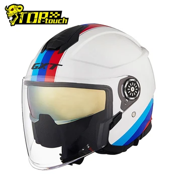 GXT kask połowa twarzy ABS kask bezpieczeństwo elektryczne podwójny obiektyw kask Moto Casque dla kobiet, mężczyzn Casco Moto