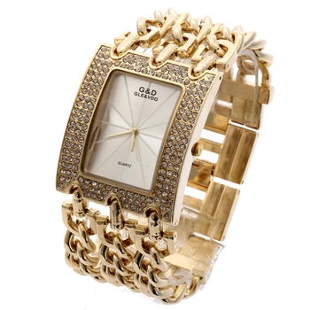 G&D Top Brand Luksusowe Damskie Zegarek Kwarcowy Zegarek Gold Relogio Feminino Saat Dress Watch Relojes Mujer Lady Clock Gifts Jelly
