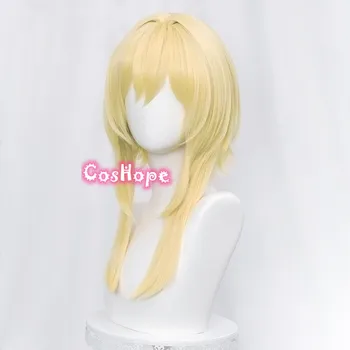 Genshin Impact Lumine cosplay 50 cm Złoty blond peruka cosplay anime Косплэй peruki syntetyczne odporne peruki na Halloween dla dziewczyn