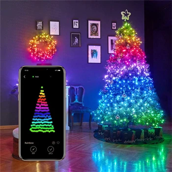 Gorąca wyprzedaż Smart LED Strip String Lights App Bluetooth Controlled Christmas Tree Wodoodporny String Xmas Decoration