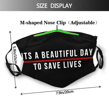 Greys Anatomy Mouth Face Mask Its A Beautiful Day To Save Lives maska do twarzy z filtrami Kawai for Adult Mask