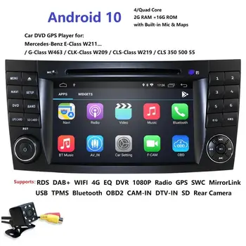 HD 1024*600 ekran dotykowy samochód odtwarzacz DVD dla mercedes w211 Android 10 multimedia W209 W219 4G WIFI Radio stereo GPS DVR RDS DAB+