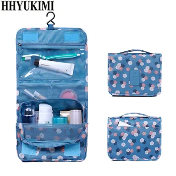 HHYUKIMI New Wodoodporny Nylon Women Hanging Makeup Bag Travel Portable Beautician kosmetyczka Organizer Bathroom kosmetyczka
