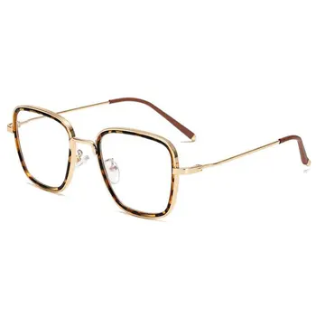 HOTOCHKI Trendy Unisex Anti-radiation Spectacles Eyeglass Vintage Style Women/Men popularna okrągła metalowa przezroczysta soczewka oprawa punktów
