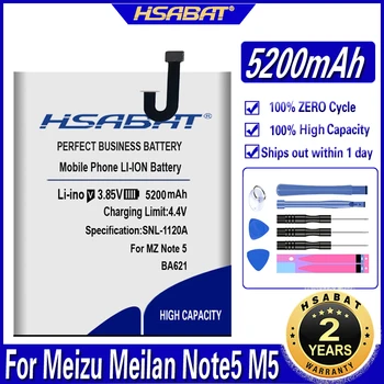 HSABAT 5200mAh BA621 akumulator do Meizu Meilan Note5 M5 Note 5 baterii darmowa wysyłka