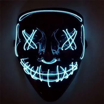 Halloween Neon Mask LED Light Up Party Masks The Purge Election Year Great Funny Festival Cosplay Masks Costume Glow In Dark
