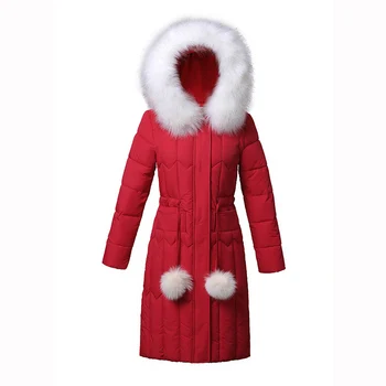 Heat Sell Women Winter Parka gęstnieje duży futrzany kołnierz z kapturem, bawełniana kurtka plus rozmiar 5XL płaszcze damskie bawełniane kurtki 2973