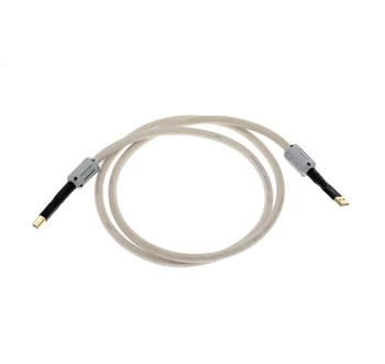 HiFi kabel USB (A-B) DAC dekoder drukarki kabel do transmisji danych posrebrzane 4N OFC kabel sygnałowy różowe złocenie USB 2.0 dwuwarstwowy