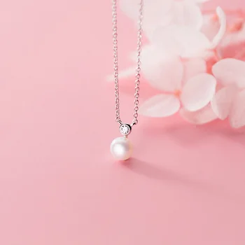 INZATT Real 925 srebro perły Cyrkon naszyjnik Naszyjnik dla kobiet partii minimalistyczny wykwintne biżuteria słodkie akcesoria