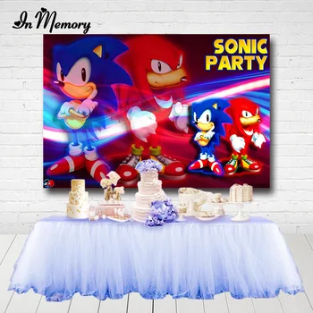 InMemory Kreskówki Sonic Party Background Photo Dzieci Urodziny Zdjęcia Tła Studio Fotograficzne Banner Winylu Rekwizyty Na Zamówienie