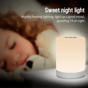 Inteligentne nocne lampy led sterowanie dotykowe nocne ściemniacz lampa RGB kolor akumulator lampy led to dobry prezent na boże narodzenie dla dzieci