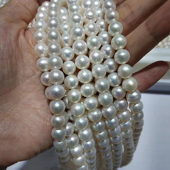 JYX High Grades Colorful&White Pearl material Round 8-9mm high luster Natural Freshwater Pearl Strings Strands DIY Handmade 16