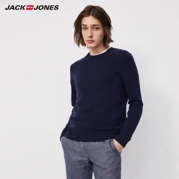 JackJones męski czysty kolor kolorowy wełniany sweter z okrągłym dekoltem sweter z dzianiny| 219424506