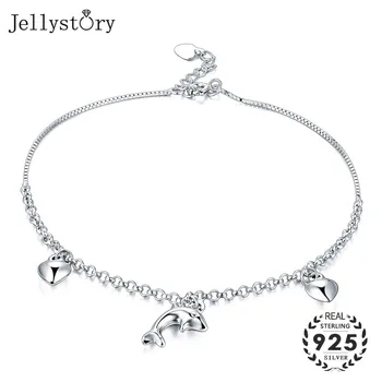 Jellystory modna bransoletka ze srebra próby 925 z Delfinem w kształcie serca dla kobiet ślub zaręczyny prezent biżuteria hurtowych