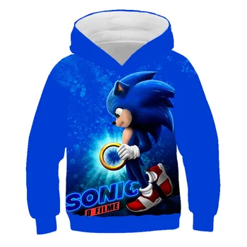 Jesień 2020 piękna Super fajna 3D Sonic Kapturem for girls dress Sonick Hedgehog Boys Fall Kids Sweatshirt for girls top