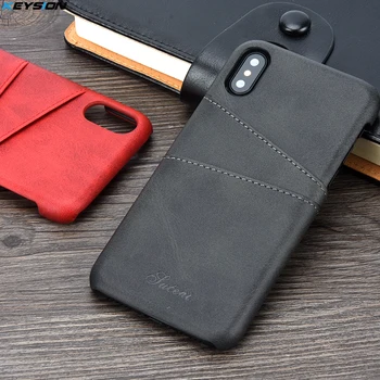 KEYSION etui do telefonu iPhone XS XS Max Cover luksusowy skórzany portfel sloty dla kart tylna pokrywa Capa dla iPhone XR Cases Fundas wygodny