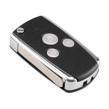 KEYYOU zmodyfikowany klapki, składany Uncut Remote Car Key Shell Case Fob 3 przyciski dla Hondy JAZZ/CRV Odyssey CIVIC ACCORD