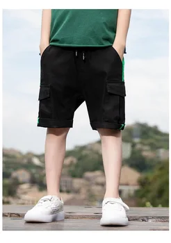 Kid Boys letnie szorty 4Y-14Y Boy codzienne paski kieszonkowe krótkie spodnie dziecięce sportowe plaża mundurki szkolne spodnie