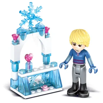 Kitoz 8-in-1 Anna Elsa musujące lodowy zamek Kolumna Kristoff Księżniczka królowa Śniegu budulcem zabawka dla dziewczynki kompatybilny z