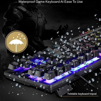 Klawiatura do gier dla GK-10 świecących znaków przez 87-клавишный Gaming laptop Gamer manipulator mechaniczny wyciąg klawiatura