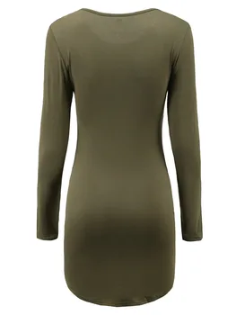 Kobieca sukienka 2019 nowa jesień sexy monochromatyczne mini sukienka z długim rękawem Darmowa wysyłka drop shipping