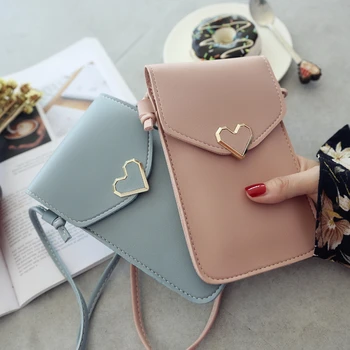 Kobiecy telefon portfel prosty PU skórzany worek nowy krzyż na ramię portfele smartfon lekkie torby Codzienne twarde torby na ramię