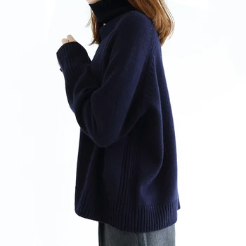 Kobieta wolna podstawowy sweter z Dzianiny gładkie swetry 2020 zima jesień ciągnąć dorywczo bluza z długim rękawem golf invierno mujer