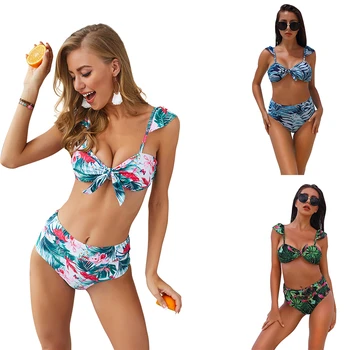 Kobiety Bikini Zestaw Drukowania Cebula Seksowny Push-Up Strój Kąpielowy Miękki Biustonosz, Pasy Z Dwóch Części Stroje Kąpielowe Brazylijski Kostium Kąpielowy Stroje Kąpielowe Biquini
