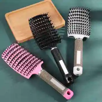 Kobiety Włosy Masaż Głowy Grzebień Brushy Anti Kit Grzebień Wilgotne Kręcone Detangle Szczotka Do Włosów Do Salonu Włosie Nylon Grzebień
