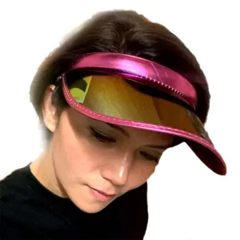 Kobiety mężczyźni hologram Tęczowy szerokim rondem osłony przeciwsłoneczne kapelusz topless okulary przeciwsłoneczne UV-ochrona panel z tworzywa sztucznego odzież sportowa klip na letnią czapkę