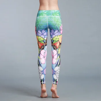 Kolorowe do wydruku kobiety joga spodnie wysokiej talii elastyczne bezszwowe legginsy fitness trening jogging push up sportowe spodnie siłownia legginsy