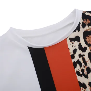 Koszulka sukienka kobieca mini sukienka ze wzorem skóry leoparda 2020 sukienki z krótkim rękawem odzież Damska na lato sukienki giubbino harajuku vestido