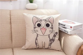Kot drukowany bawełna pościel kanapa poduszka objęcia poduszka 45x45cm/17.7x17.7