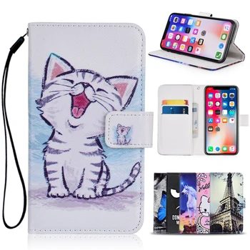 Kreskówka portfel etui na Meizu m2 Uwaga sztuczna skóra moda piękny Jednorożec kot motyl Stojak książka telefon torba