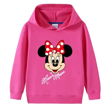 Kreskówki Disney Minnie Mouse Bluza Z Kapturem Dziecięca Dziewczynka Top Z Długim Rękawem, Bluzy Dla Dzieci Sweter, Odzież Wierzchnia