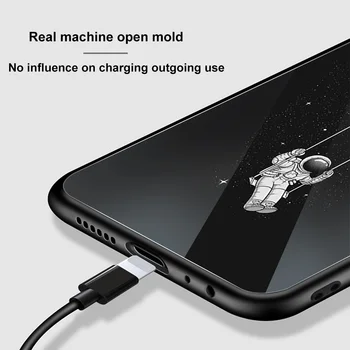 Księżycowy astronauta etui do Xiaomi Redmi Note 8 7 7A 8A 8T K20 6 Pro Mi 9 9T 10 8 Pro SE A3 A2 Lite CC9 F1 szklane pokrowce do telefonów Funda
