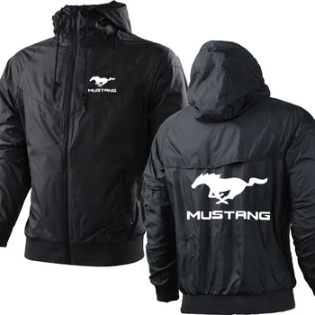Kurtki męskie Mustang Car Logo mężczyźni wiosna jesień bluza casual moda bluza zapinana na zamek kurtka męskie topy odzież bluza