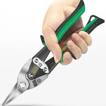 LAOA nożyce do cięcia metalu wielofunkcyjne żelazne nożyce CR-MO przedłużyć nożyczki ze stali nierdzewnej zakrzywione nożyczki metalowe