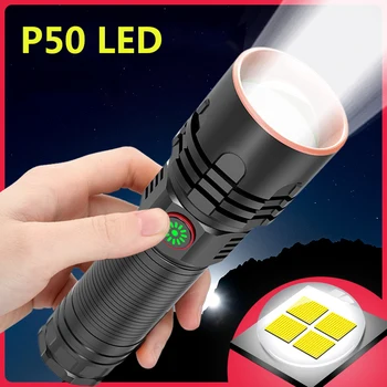 LEADLY USB Akumulator mini latarka led oświetlenie wodoodporna Latarka teleobiektyw zoom stylowy przenośny stop aluminium nocne